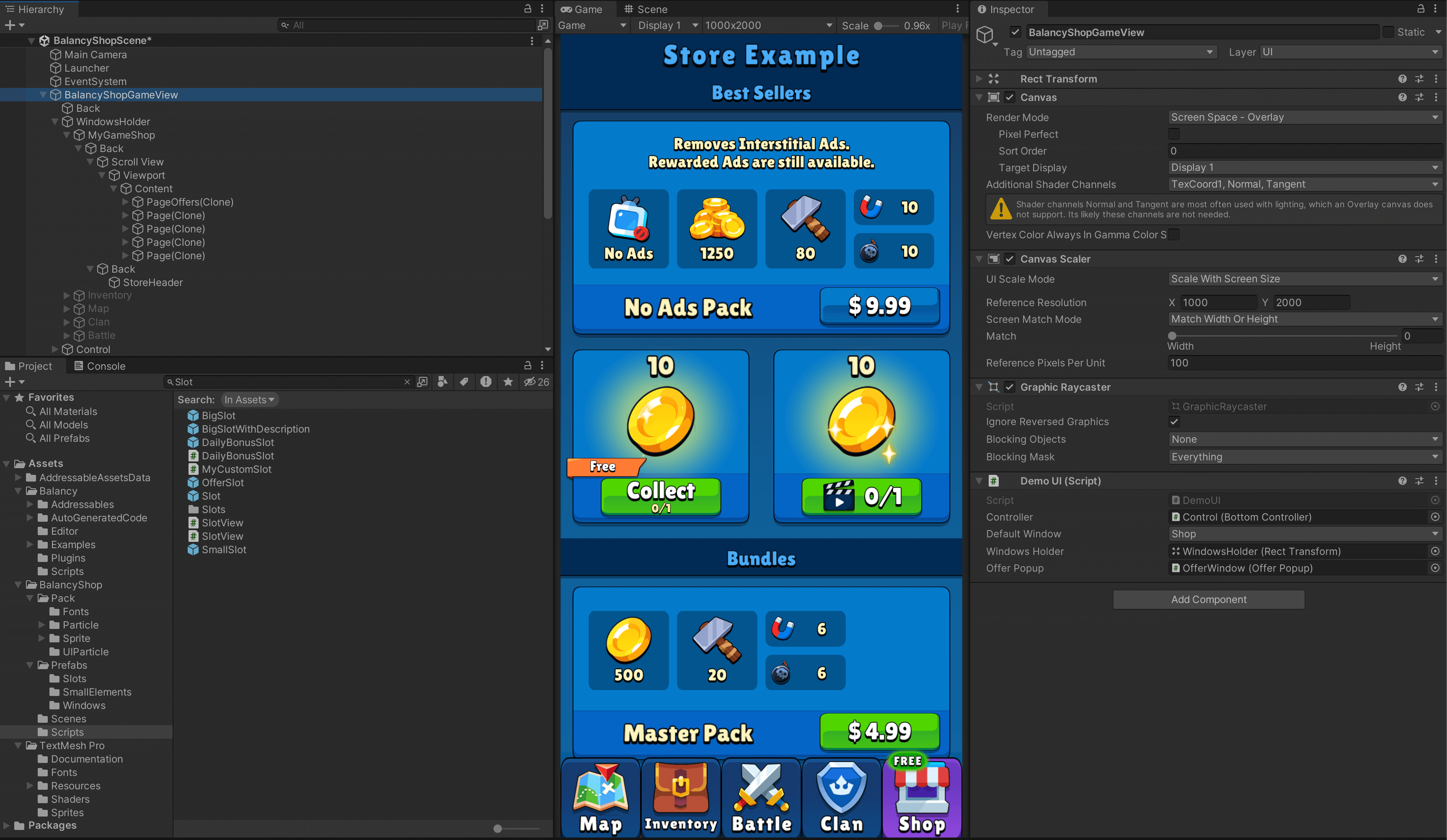 Shop Example Screenshot