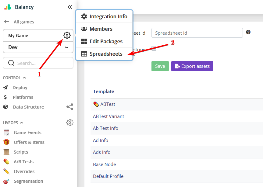 GoogleSheets (Import/Export) Balancy Documentation