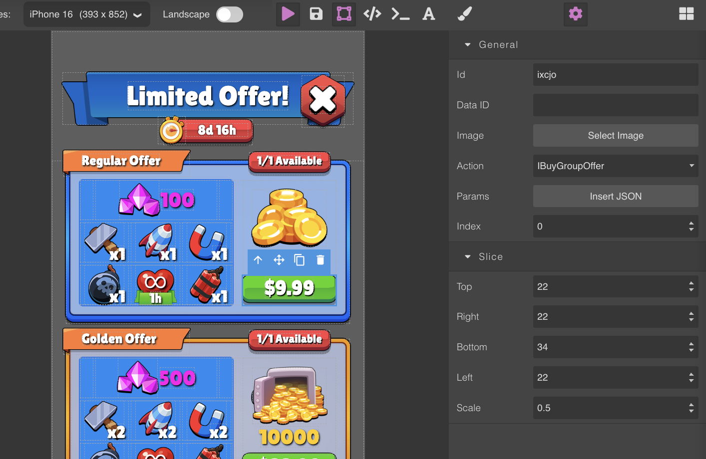 UI Builder main layout