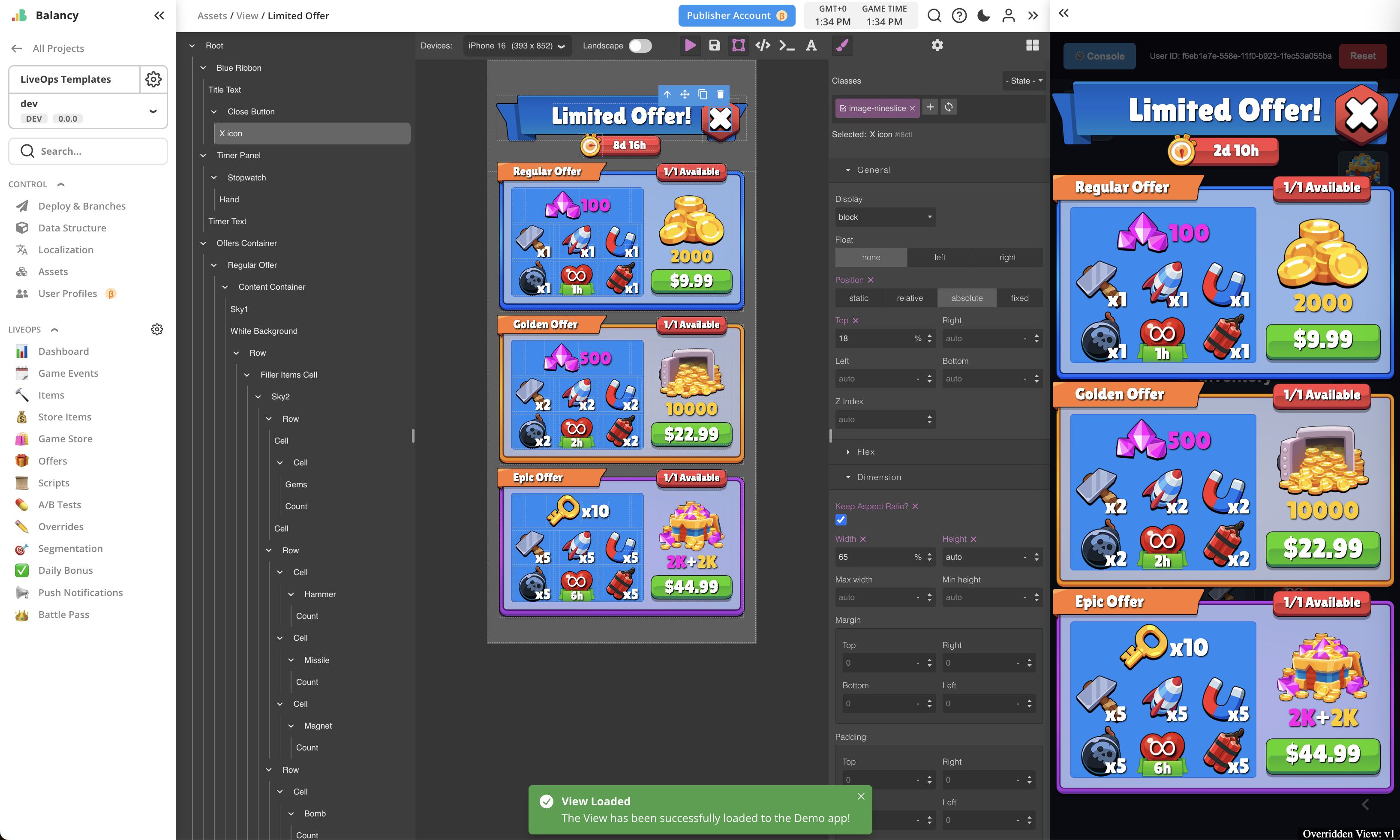 UI Builder main layout